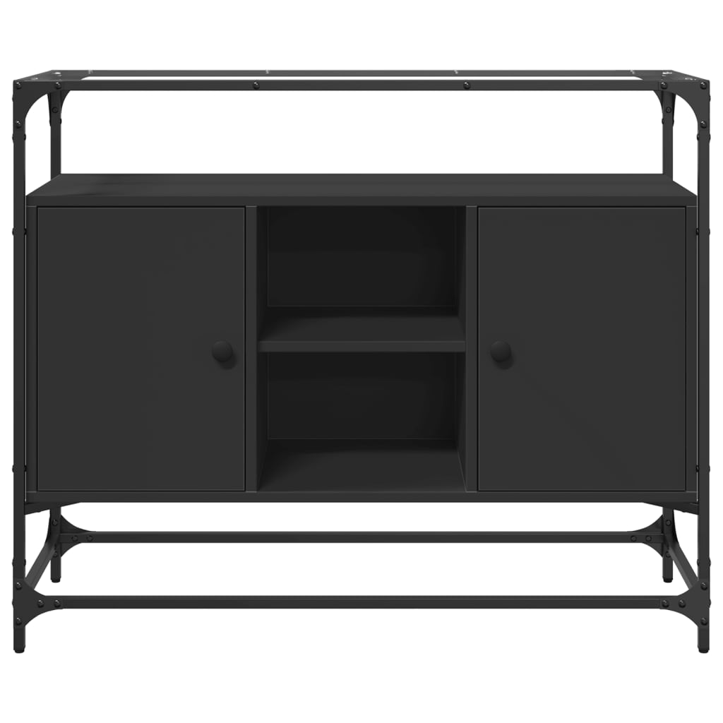 Skjenk Svart med glasstopp 98x35x81 cm