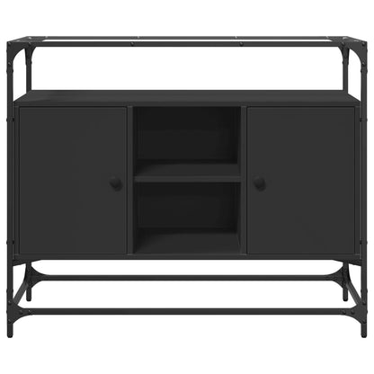 Skjenk Svart med glasstopp 98x35x81 cm