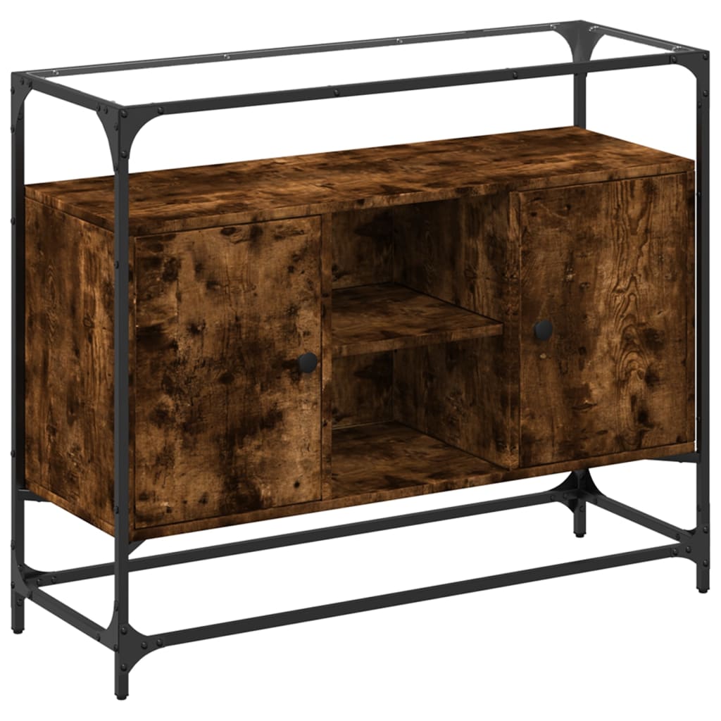 Skjenk Røkt Eik med glasstopp 98x35x81 cm