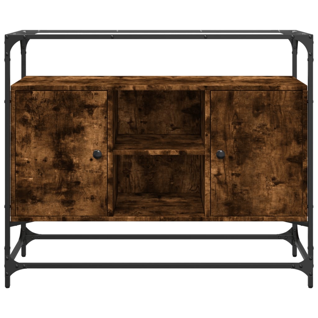 Skjenk Røkt Eik med glasstopp 98x35x81 cm