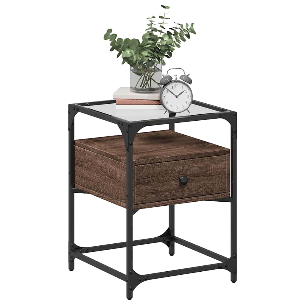 Nattbord Sengbord Brun Eik 40x40x55 cm
