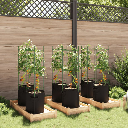 Tomatbur med planteposer 6 stk 116 cm stål og PP