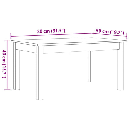 Salongbord Sofabord Tre heltre furu voksbrun 80x50x40 cm