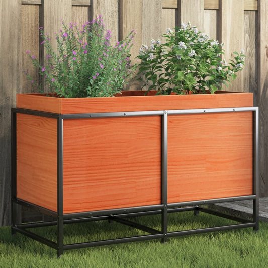 Utendørs Blomsterkasse Plantekasse Tre Trekasse voksbrun 80x40x50 cm heltre furu