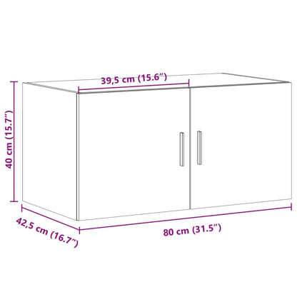 Veggskap røkt eik 80x42,5x40 cm konstruert tre