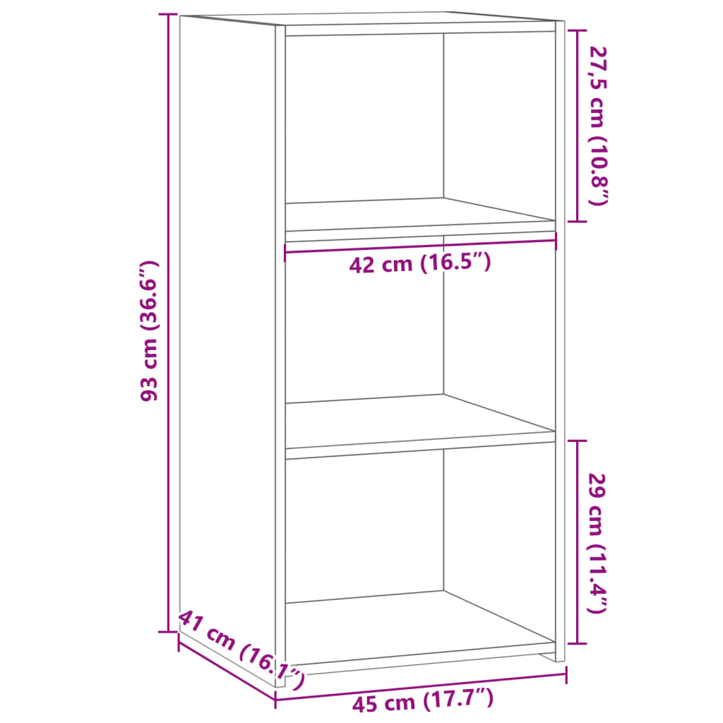 Skjenk brun eik 45x41x93 cm konstruert tre