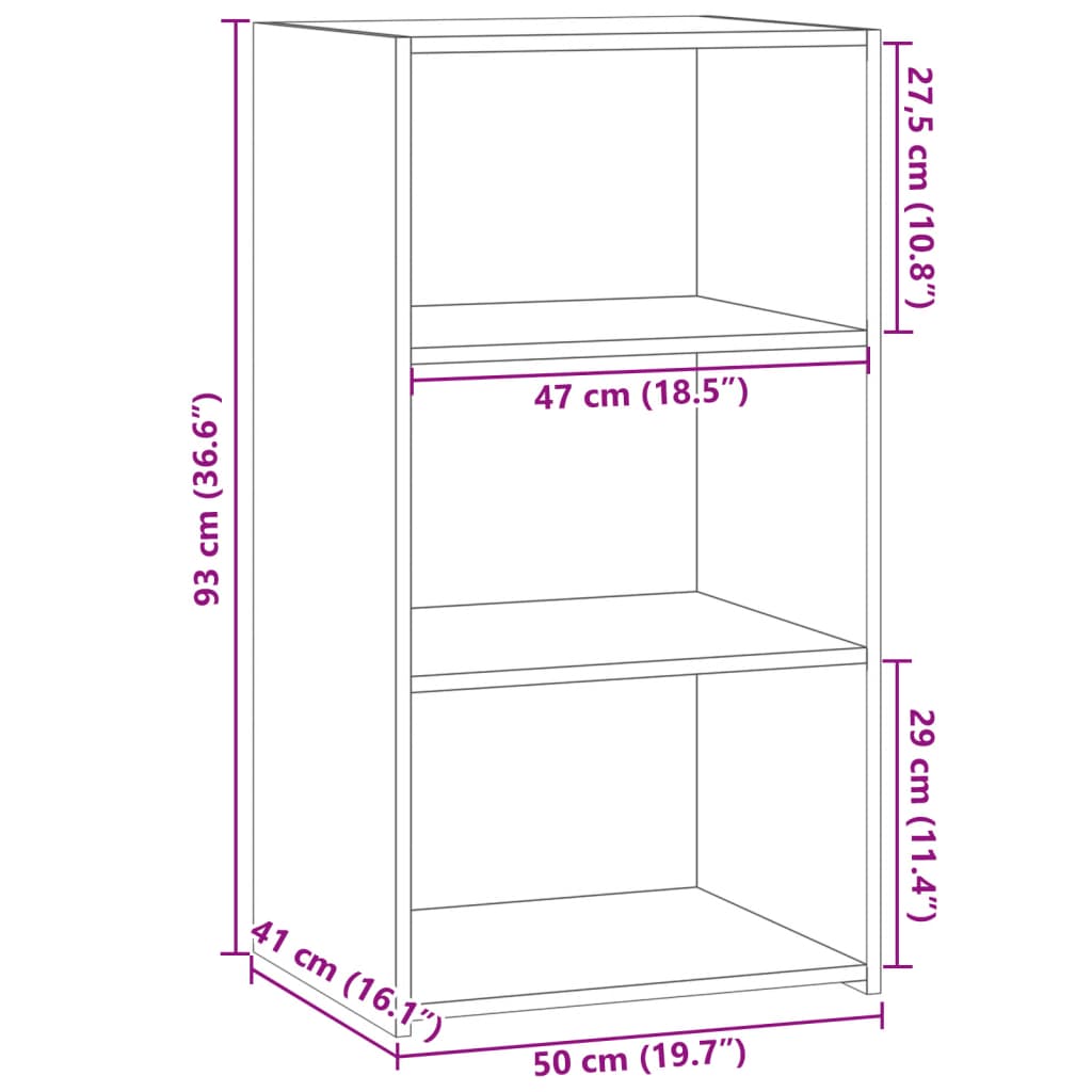 Skjenk hvit 50x41x93 cm konstruert tre