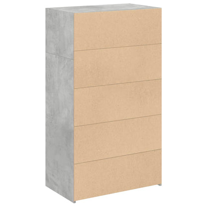 Bokhylle Betonggrå 70x41x124 cm