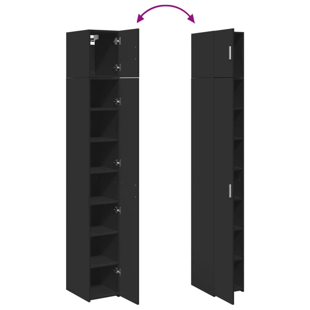 Skap Svart 30x42,5x225 cm
