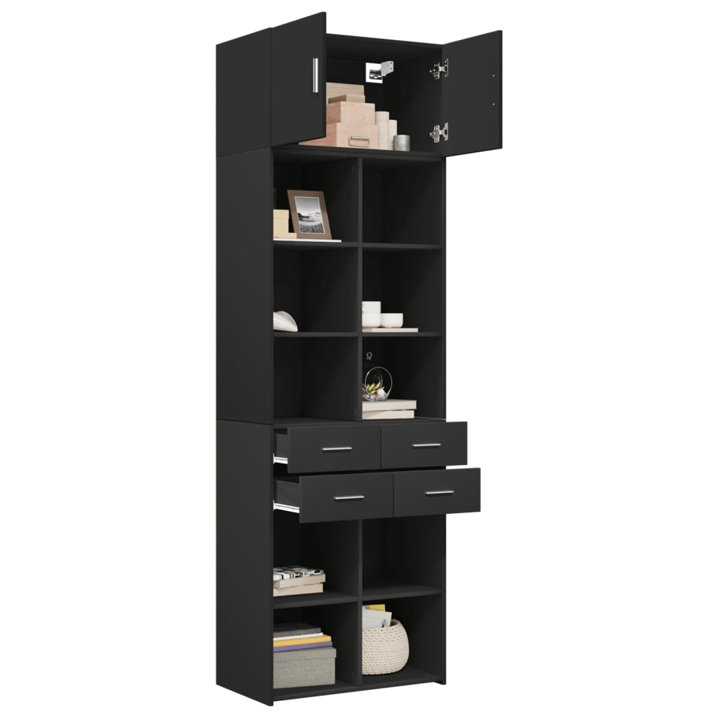 Skap Svart 70x42,5x225 cm