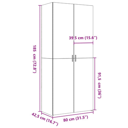 Skap Sonoma Eik 80x42,5x185 cm