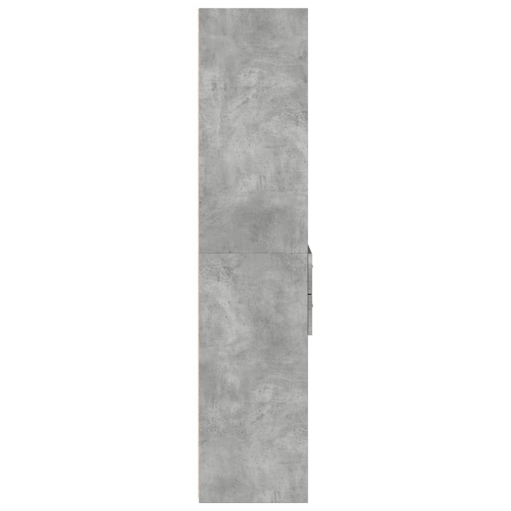 Bokhylle Betonggrå 50x42,5x185 cm