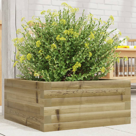 Utendørs Blomsterkasse Plantekasse Tre 50x50x23 cm impregnert furu