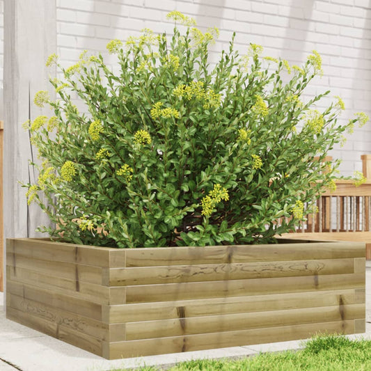 Utendørs Blomsterkasse Plantekasse Tre 70x70x23 cm impregnert furu