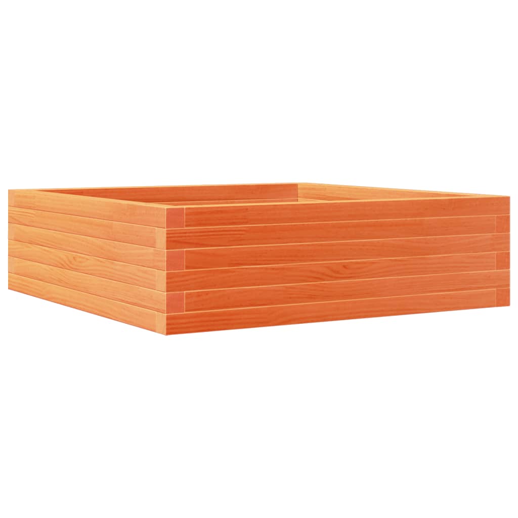 Utendørs Blomsterkasse Plantekasse Tre voksbrun 80x80x23 cm heltre furu