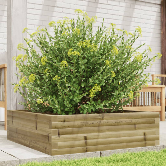 Utendørs Blomsterkasse Plantekasse Tre 80x80x23 cm impregnert furu