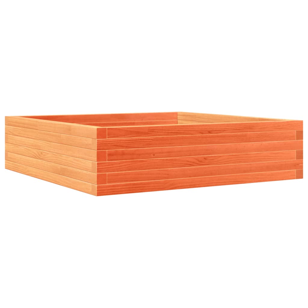 Utendørs Blomsterkasse Plantekasse Tre voksbrun 90x90x23 cm heltre furu
