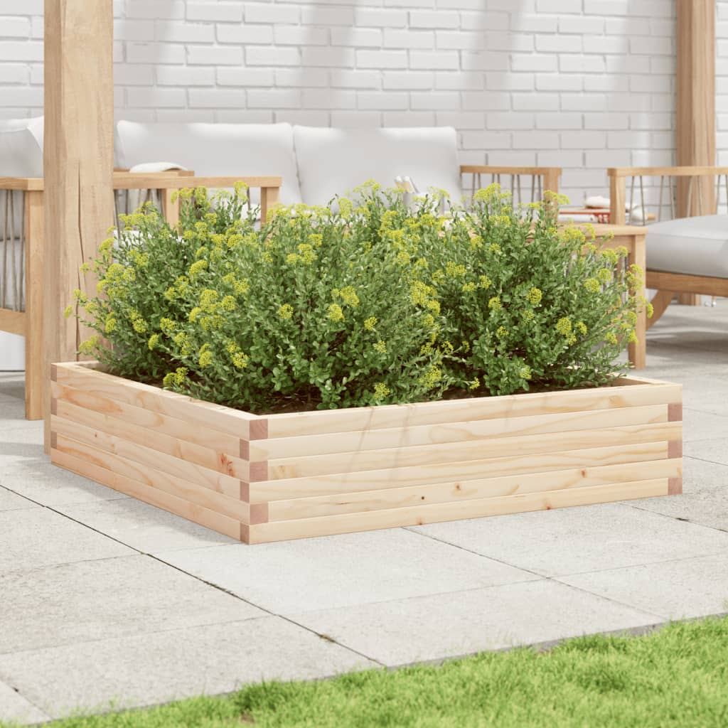 Utendørs Blomsterkasse Plantekasse Tre 100x100x23 cm heltre furu