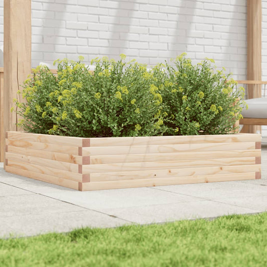 Utendørs Blomsterkasse Plantekasse Tre 100x100x23 cm heltre furu