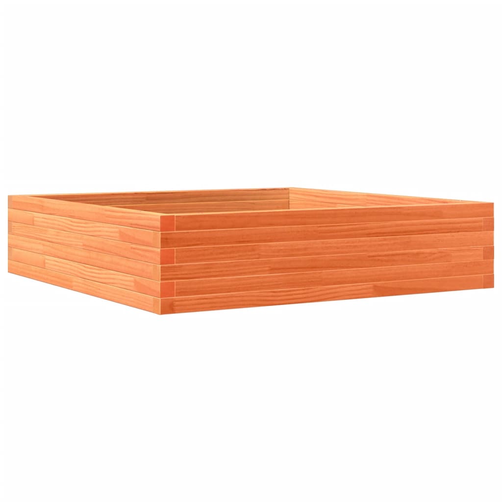 Utendørs Blomsterkasse Plantekasse Tre voksbrun 100x100x23 cm heltre furu