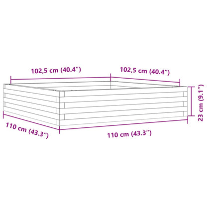Plantekasse 110x110x23 cm heltre douglasgran