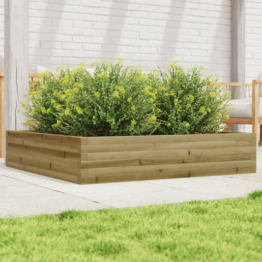 Utendørs Blomsterkasse Plantekasse Tre 110x110x23 cm impregnert furu