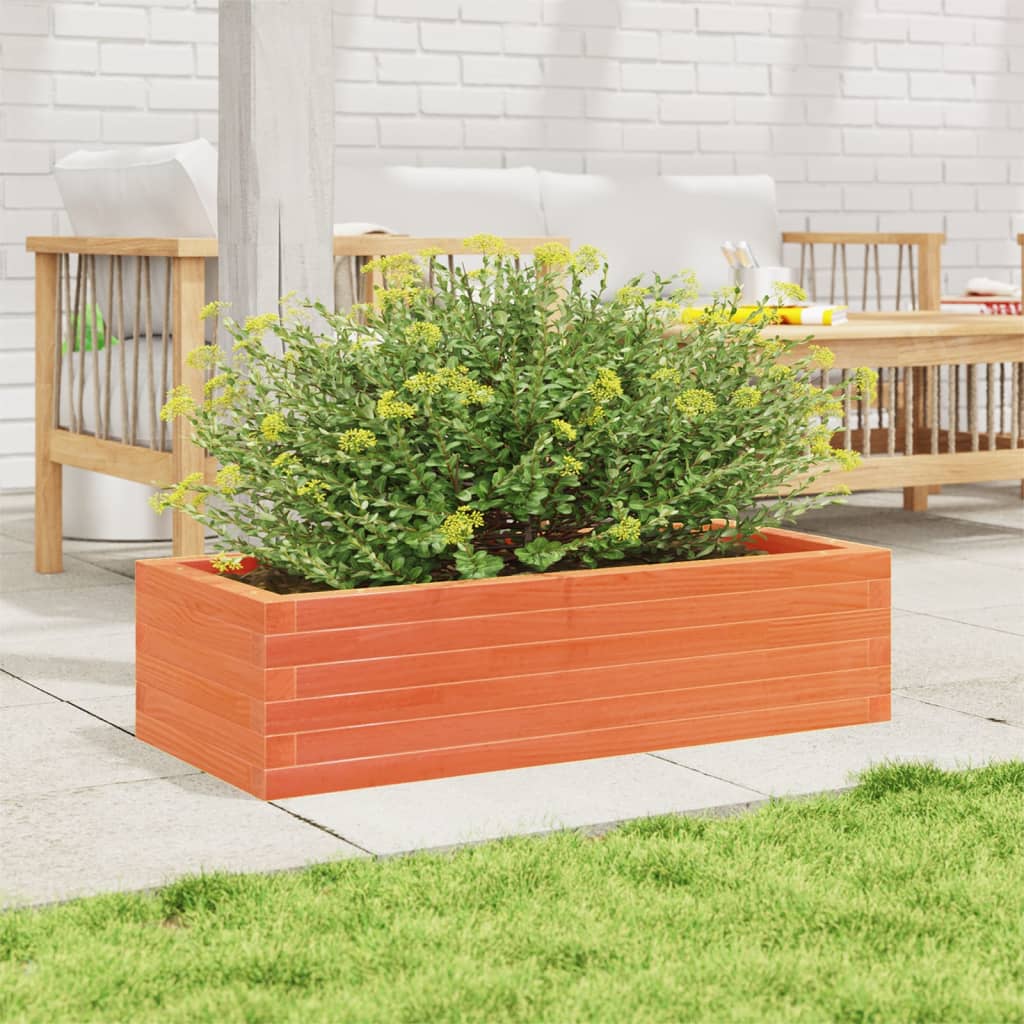 Utendørs Blomsterkasse Plantekasse Tre voksbrun 90x40x23 cm heltre furu