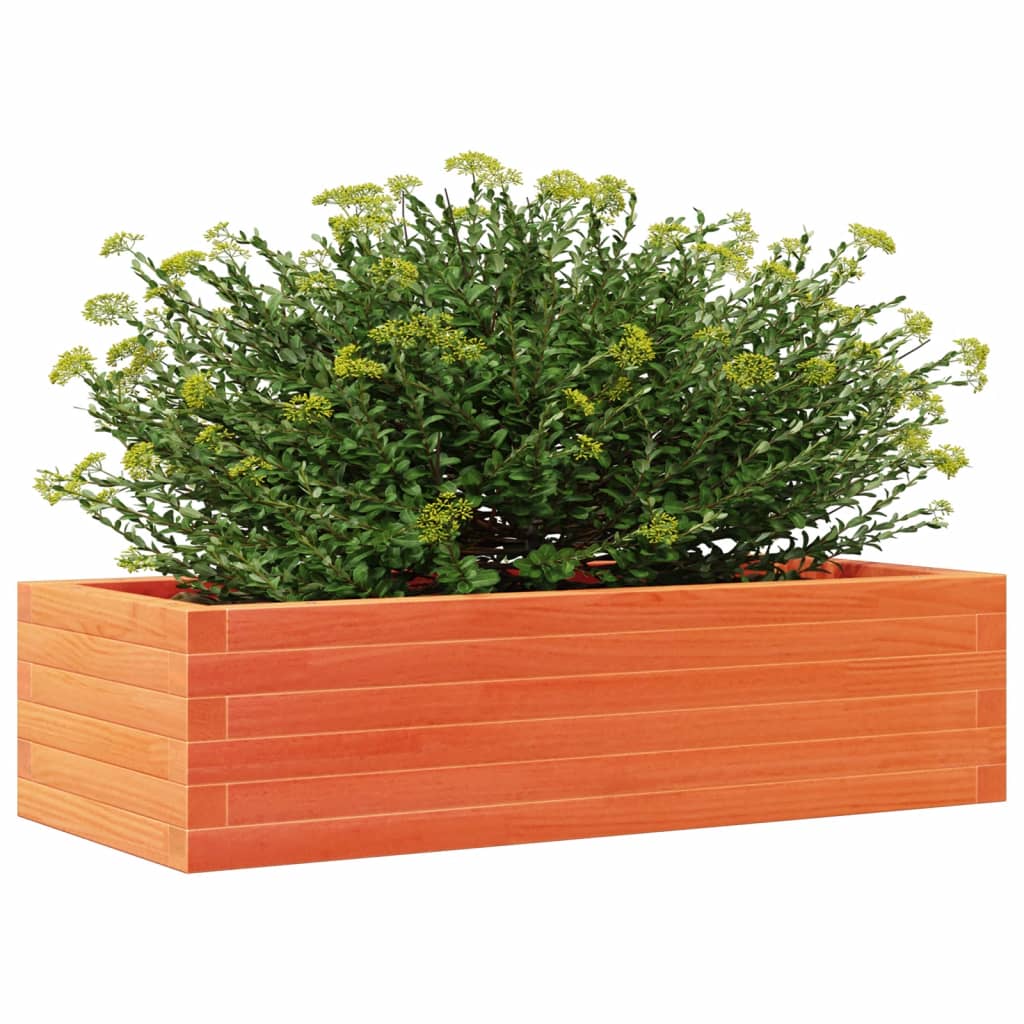Utendørs Blomsterkasse Plantekasse Tre voksbrun 90x40x23 cm heltre furu