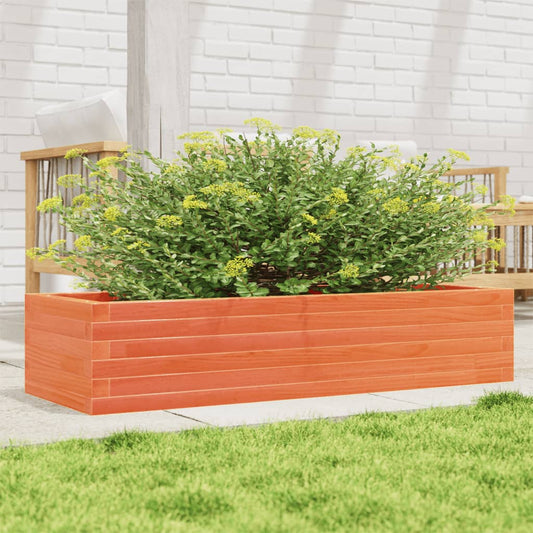 Utendørs Blomsterkasse Plantekasse Tre voksbrun 110x40x23 cm heltre furu