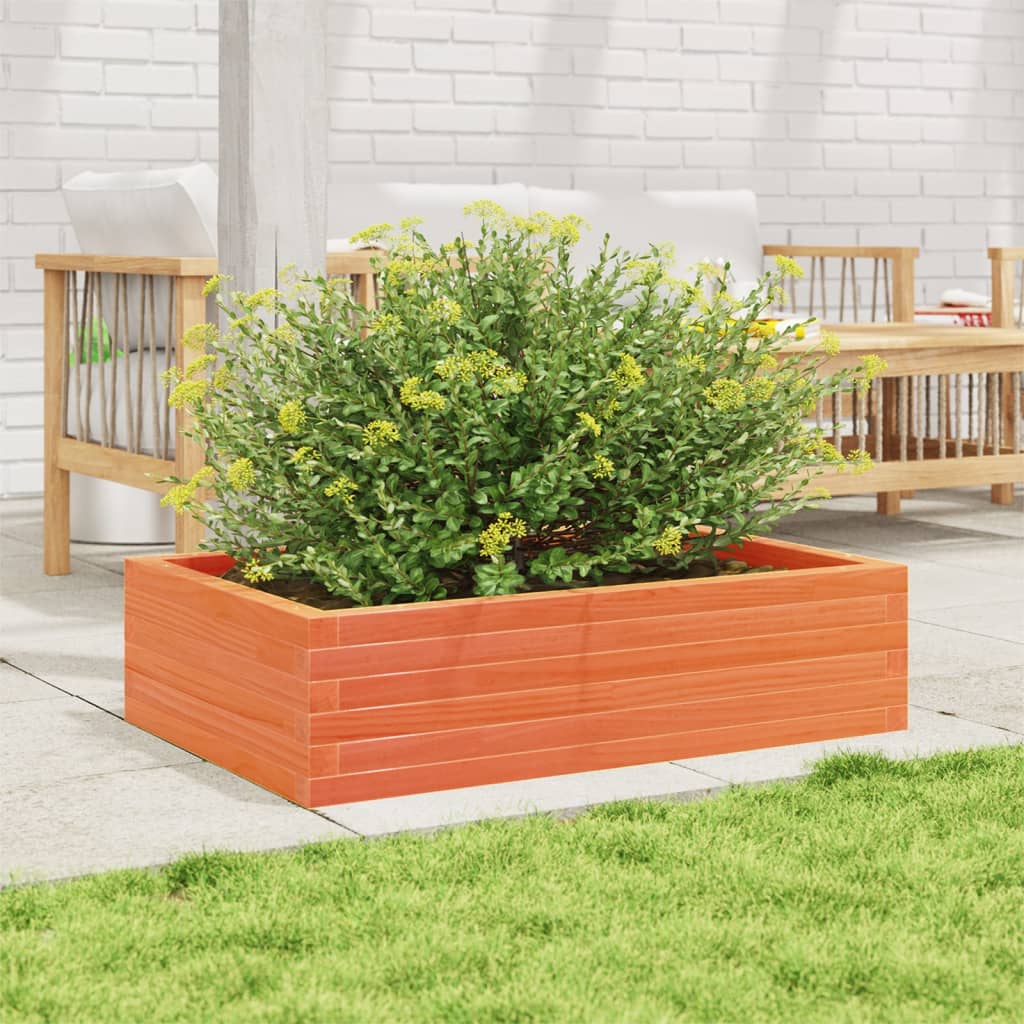 Utendørs Blomsterkasse Plantekasse Tre voksbrun 90x60x23 cm heltre furu