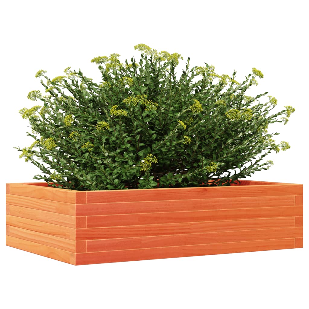 Utendørs Blomsterkasse Plantekasse Tre voksbrun 90x60x23 cm heltre furu