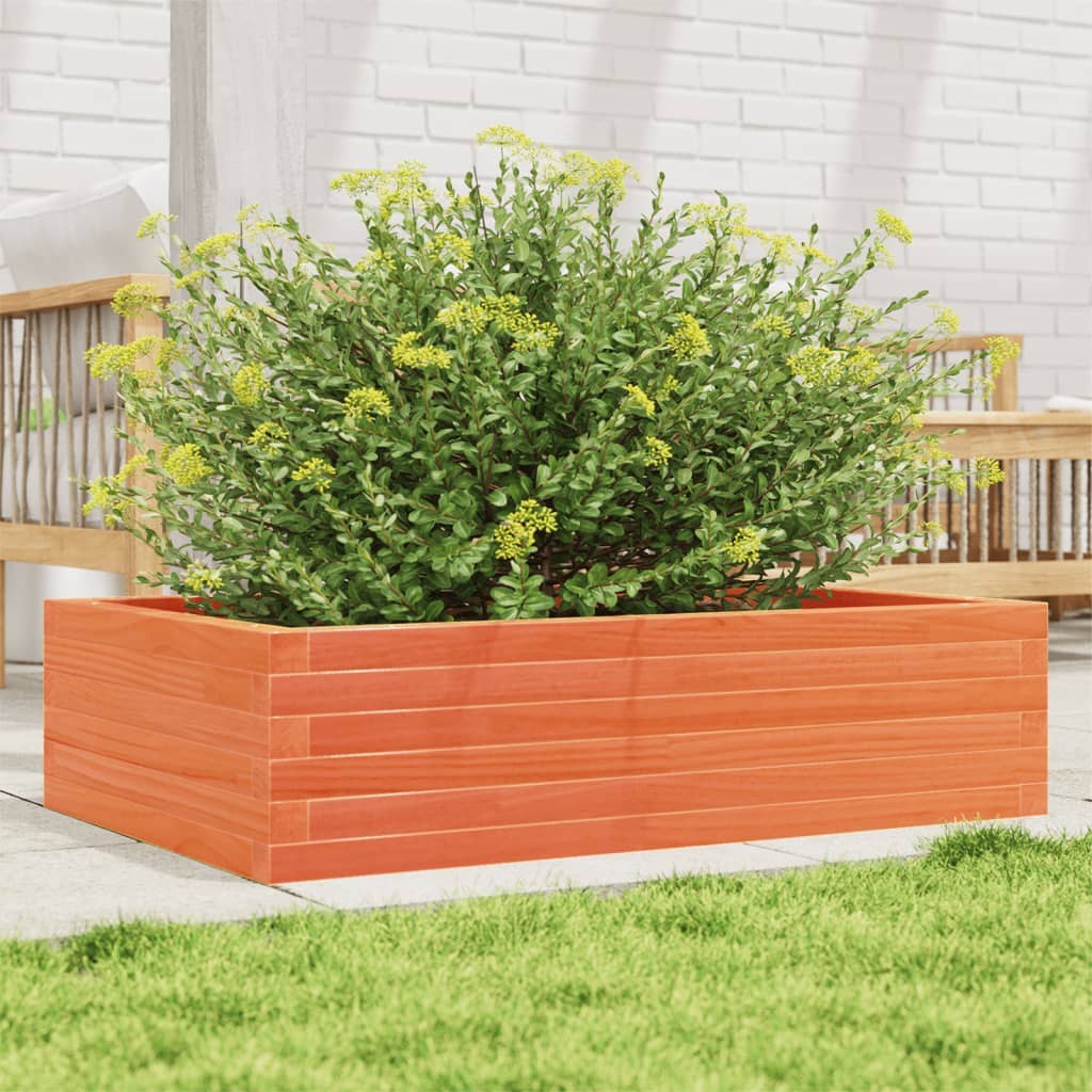 Utendørs Blomsterkasse Plantekasse Tre voksbrun 90x60x23 cm heltre furu