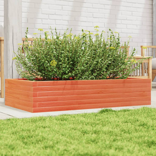 Utendørs Blomsterkasse Plantekasse Tre voksbrun 110x60x23 cm heltre furu