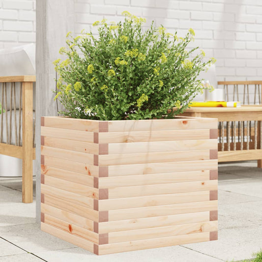 Utendørs Blomsterkasse Plantekasse Tre 50x50x45,5 cm heltre furu