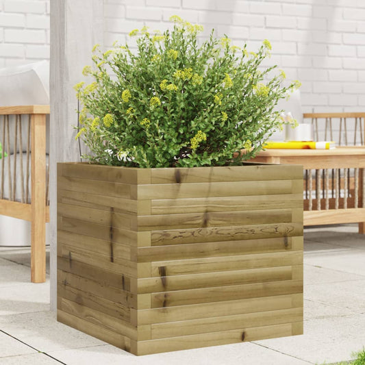 Utendørs Blomsterkasse Plantekasse Tre 50x50x45,5 cm impregnert furu