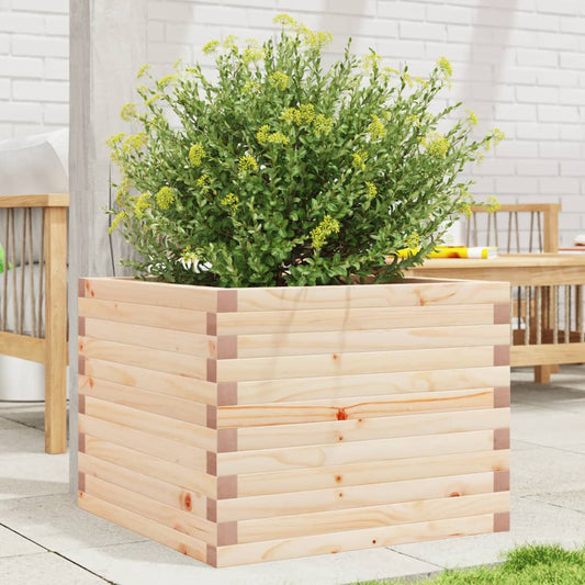Utendørs Blomsterkasse Plantekasse Tre 60x60x45,5 cm heltre furu