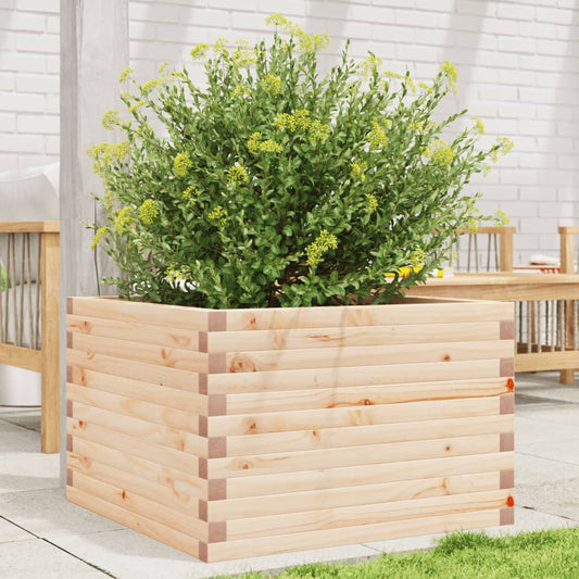 Utendørs Blomsterkasse Plantekasse Tre 70x70x45,5 cm heltre furu