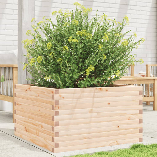 Utendørs Blomsterkasse Plantekasse Tre 80x80x45,5 cm heltre furu