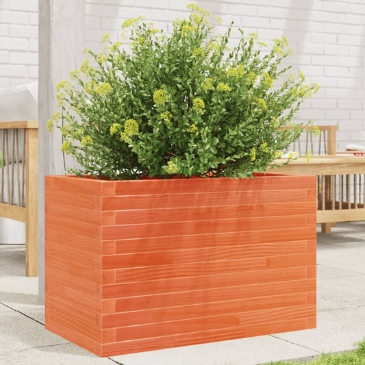 Utendørs Blomsterkasse Plantekasse Tre voksbrun 70x40x45,5 cm heltre furu