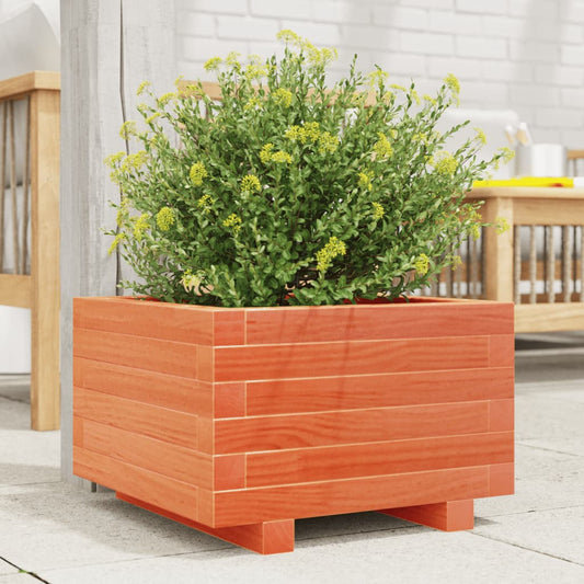 Utendørs Blomsterkasse Plantekasse Tre voksbrun 40x40x26,5 cm heltre furu