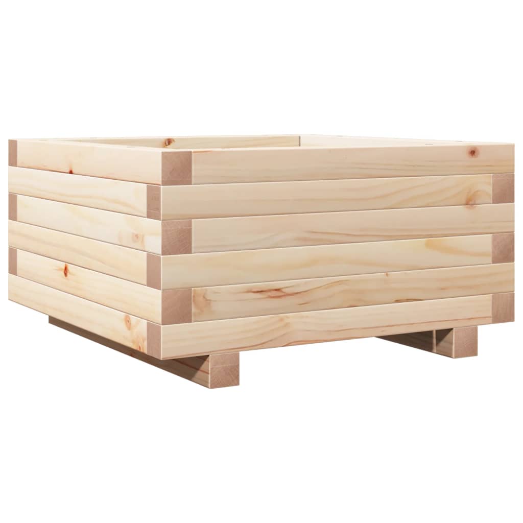 Utendørs Blomsterkasse Plantekasse Tre 50x50x26,5 cm heltre furu