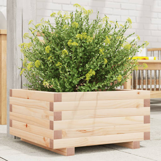 Utendørs Blomsterkasse Plantekasse Tre 50x50x26,5 cm heltre furu