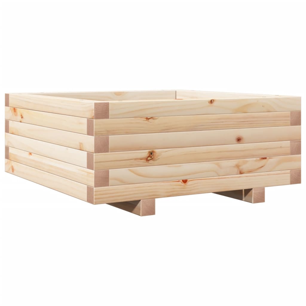 Utendørs Blomsterkasse Plantekasse Tre 60x60x26,5 cm heltre furu