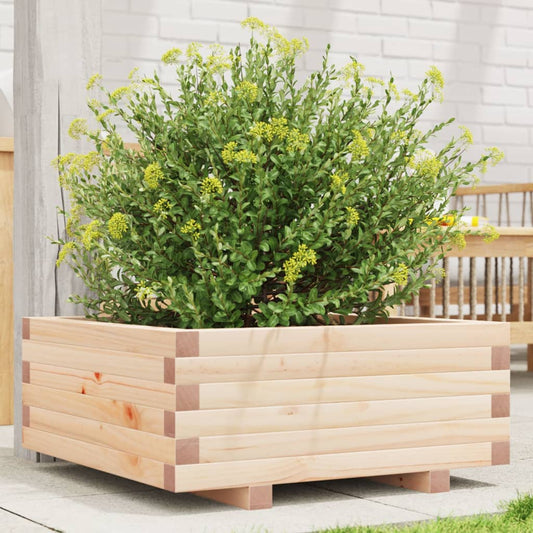 Utendørs Blomsterkasse Plantekasse Tre 60x60x26,5 cm heltre furu
