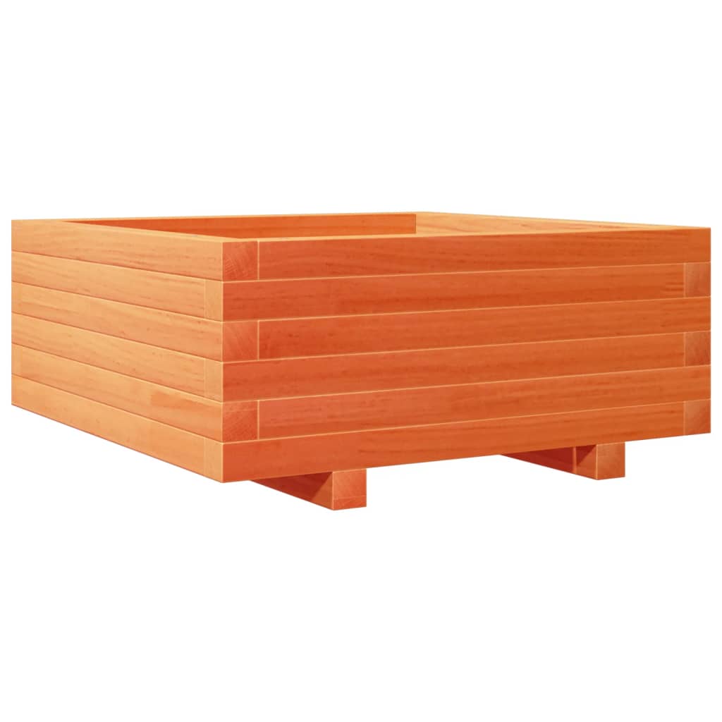Utendørs Blomsterkasse Plantekasse Tre voksbrun 60x60x26,5 cm heltre furu