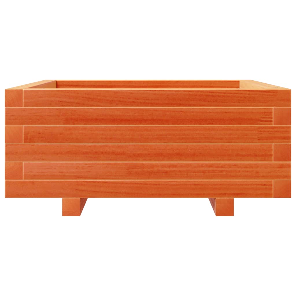 Utendørs Blomsterkasse Plantekasse Tre voksbrun 60x60x26,5 cm heltre furu