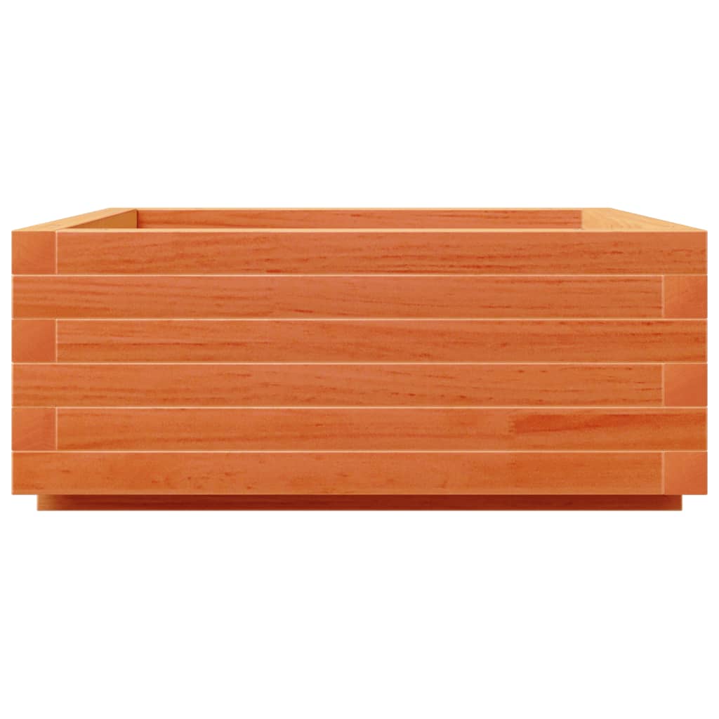 Utendørs Blomsterkasse Plantekasse Tre voksbrun 60x60x26,5 cm heltre furu