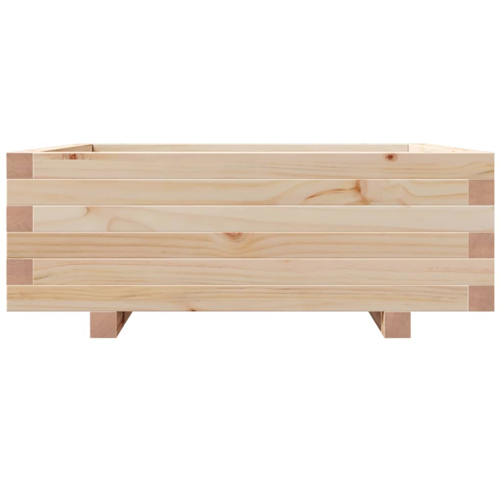 Utendørs Blomsterkasse Plantekasse Tre 70x70x26,5 cm heltre furu