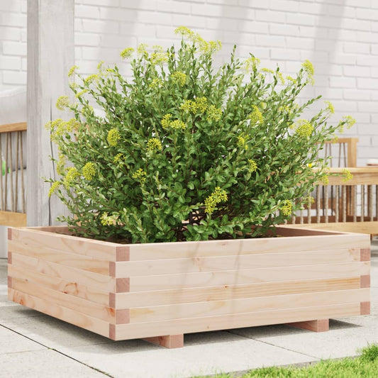 Utendørs Blomsterkasse Plantekasse Tre 80x80x26,5 cm heltre furu