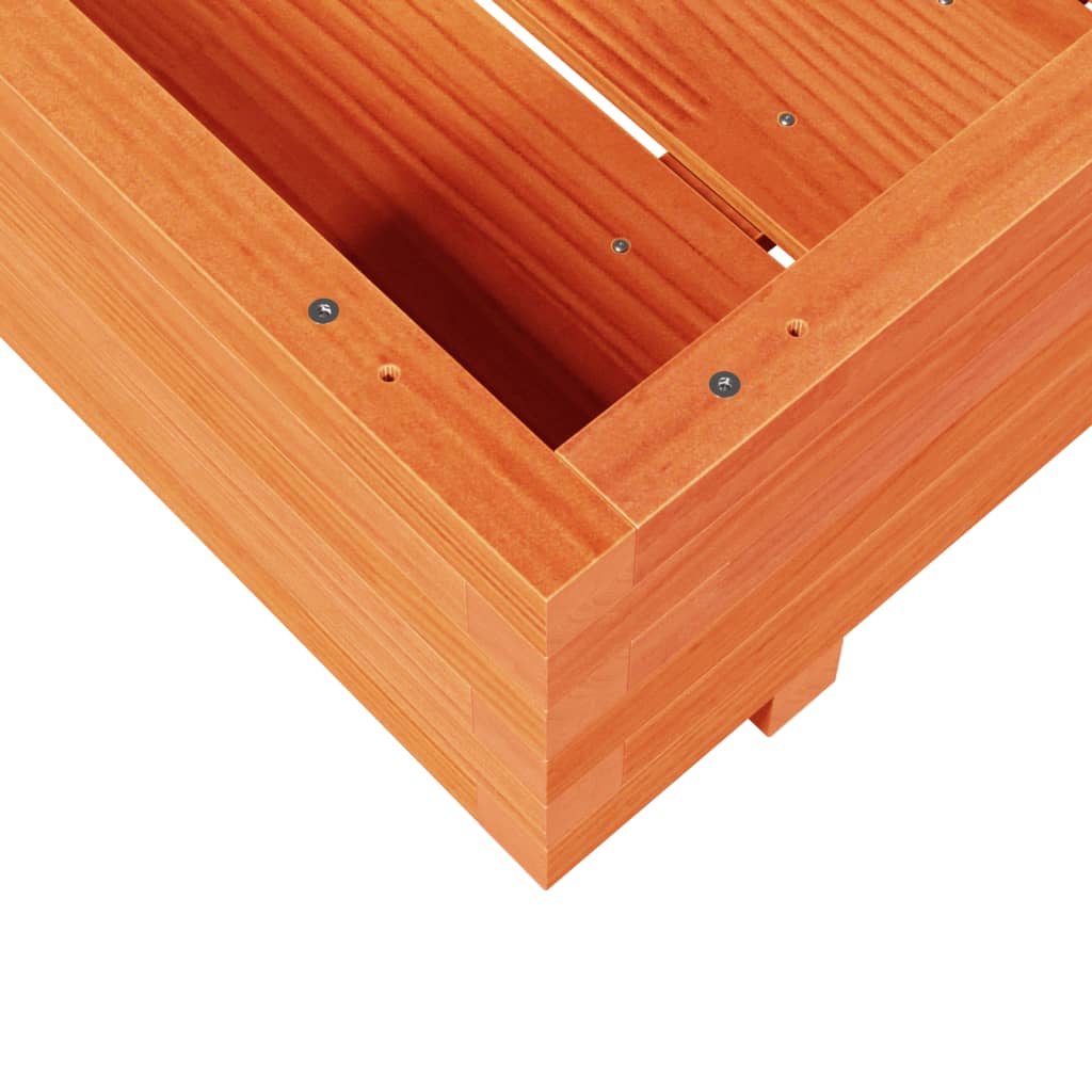 Utendørs Blomsterkasse Plantekasse Tre voksbrun 80x80x26,5 cm heltre furu